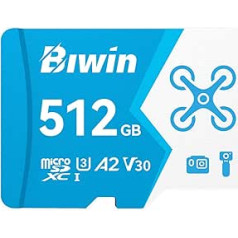 Biwin MS160 MicroSDHC UHS-I Memory Card 512GB - Read up to 160MB/s - A2 V30 U1 Class 10-4K UHD Videos for Video Recording from Smartphones/Tablets/Digital Camera Canon Sony