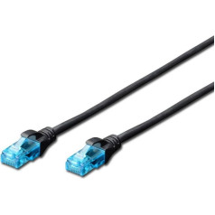 Patch cord u/utp cat.5e pvc 3m melns