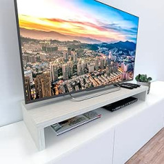 Henor Riser Bracket for TV Made of FSC® Wood 110 x 35 x 15 cm Oak Stel. Supports 60 kg.