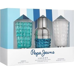 Pepe Jeans Life Is Now For Him Men's Perfume 3-Piece Gift Set Eau de Toilette 30 ml, After Shave 50 ml and Shower Gel 50 ml Aromatic and Woody Fragrance Set Men's Perfume