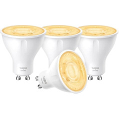 Tapo TP-Link Smart WLAN Light Bulb GU10 L610, 4 Pieces, Energy Saving, 2.9 W Equivalent to 50 W, Dimmable Alexa Smart Lamp, Smart Home Alexa Accessories, Compatible with Alexa, Google Assistant, White