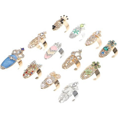 24stücke Wasserdiamant Nail Art Ringe Für Frauen Kreative Maniküre Accessoires Für Kostümpartys Und Fotoshootings Modisches Nageldesign Zubehör