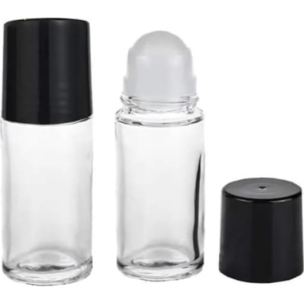 Glas-Rollerflaschen, nachfüllbare Behälter für ätherische Öle mit Rollern für Aromatherapie, DIY-Parfums und Hautpflege, 2 Stück