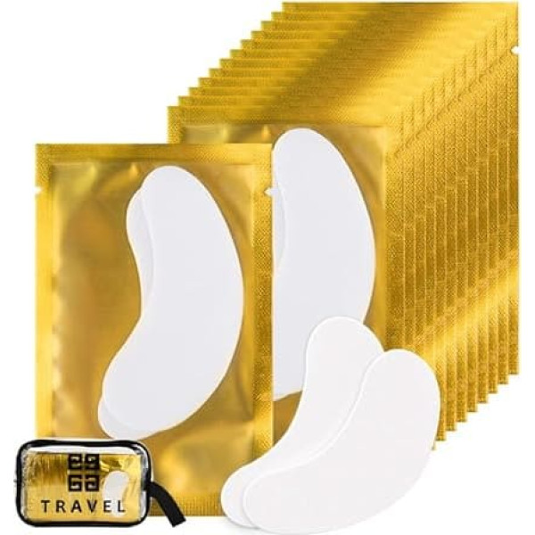 250 Pairs Eye Pads for Eyelash Extension Eyelash Pads Eye Pads Eyelash Eye Patches Eyelash Extension Pad Accessories Under Eye Pads for Eyelash Extensions Stay Good Lunamoon (Gold250)