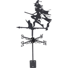 CLISPEED Weather Vane Metal Weather Vane Black Witch Shape 60x30cm Wind Direction Indicator for Garden Decoration Roof Outdoor Wind Vane Garden Courtyard Decoration