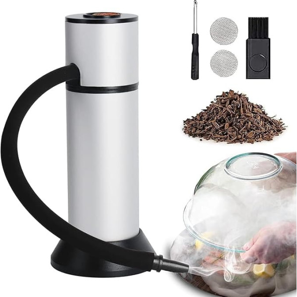 BORUIT Smoking Gun Stainless Steel Smoker, Portable Kitchen Smoking Gun, Professional Smoker Smoke Infusion Gun Food Meat Cocktail Smoking Device, Suitable for Cheese Meat BBQ Home Camping