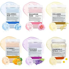 Jelly Mask Powder for Face, Hydrating & Moisturising Jelly Face Mask, Professional Spa Use Peel Off Face Mask Powder, Deep Hydration & Glow for All Skin Types, 23 fl oz (6 Units)
