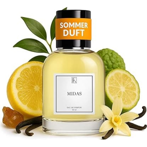 KAZAAR - MIDAS - 50 ml - Eau de Parfum for Men and Women - Fruity Fragrance Notes of Citrus Fruits & Warm Ambra - with 20% Perfume Oil up to 8 Hours Long Lasting Fragrance - From Swiss Manufactory