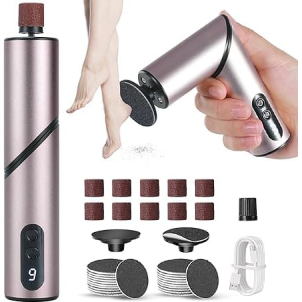 VAYALT Electric Callus Remover with Digital Display, 9 Speeds Callus Remover, Electric Feet Sensor Technology, 2-in-1 Pedicure Set, Electric Foot Care for Cracked Heels, Corns & Calluses