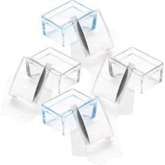 Cabilock 4 Stück Nagelstempel Rechteckig aus Robustem Stahl mit Transparenten Stempelköpfen Maniküre Schablonen für Selbstgemacht Nageldesign zu Hause und Salon