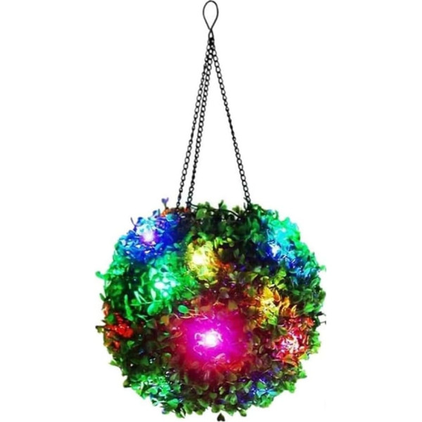 Sonnenbetriebene hängende Globus-Lampe für Outdoor-Ambiente in Gärten, Innenhöfen und Unterhaltungszonen (21 cm, bunt)