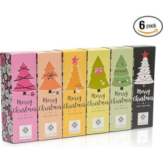 Leo & Lilo Set of 6 Merry Christmas gift boxes with 6 individually wrapped hand creams in 20 ml travel sizes (6 x 20 ml)
