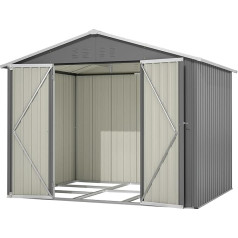 Metal Garden Shed 229 x 180 x 191 cm, Garden Tool Shed Metal with Folding Door, Garden Cabinet Waterproof for Outdoor Patio, Tool Shed, Anthracite