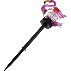 Lurrose Solarbetriebene Flamingo Gartenleuchte mit LED Dekorative Landschaftsleuchte für Gartenwege und Rasen Wetterfeste Solarlampe mit Erdspieß