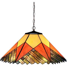 Kronleuchter, 16 Zoll Schlafzimmer Wohnzimmer hängende Lampe, Eisen-Kunst-Base-Buntglas Shade Pendelleuchte, E27x2 (ohne Leuchtmittel) (UnitCount: 220 V), Farbe: 110v(110v)