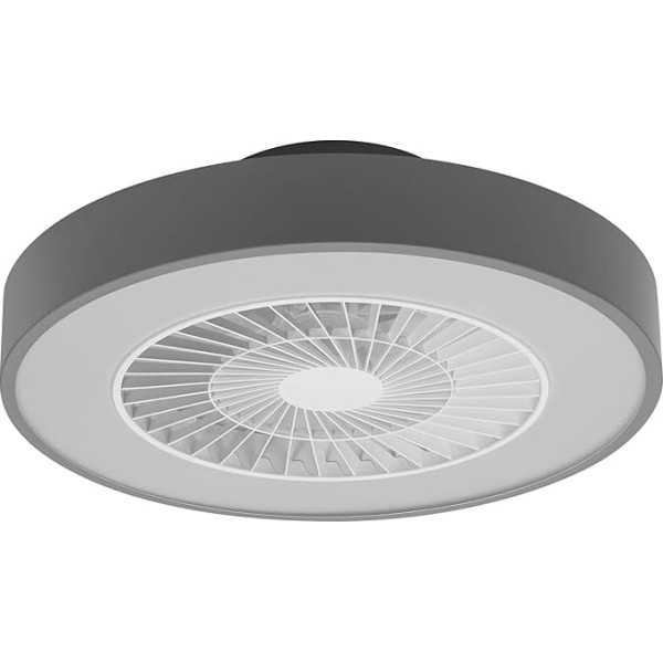 OSRAM WiFi Ceiling Fan with LED Lamp, Light Colour Warm White to Daylight White, 2500 Lumens, WiFi Control & Remote Control, Dimmable, 78 W, Grey