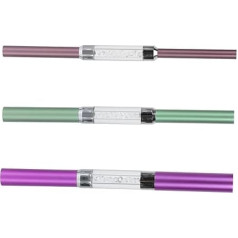 Pack of 3 Aluminium Nail Modelling Sticks, UV Gel Manicure, C Curve Shaping Rods, Metal Tubes for Precise Nail Art Design, DIY Nail Extension, Salon and Home