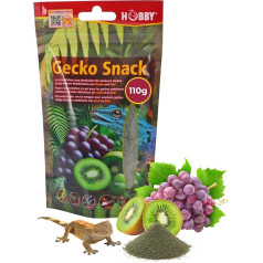 Hobby Terraristik Gecko Snack Grape/Kiwi - Fruity Gel Food for Geckos | 1 Piece | With Insect Flour, Probiotics & Prebiotics for Healthy Digestion