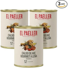 EL PAELLER - Chicken Broth | Cooked Over Wood Fire with 100% Natural Ingredients | Perfect for Paella, Rice Dishes & Stews | 3 Pack, 3L | No Preservatives