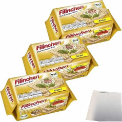 Filinchen Organic Spelt the Crispbread Pack of 3 (3 x 75 g Pack) + usy Block