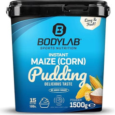 Bodylab24 Instant Maize (corn) pudding 1.5 kg, with 80 g carbohydrates per serving, 100% corn grits, corn pudding without additives, ideal as an energy supplier before or after training