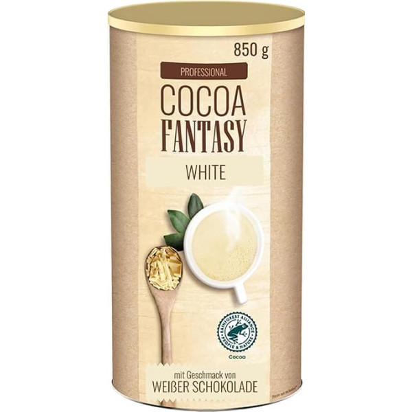 Cocoa Fantasy White White Drinking Chocolate, Cocoa Powder for Hot White Chocolate, 29% Cocoa Content, 850 g