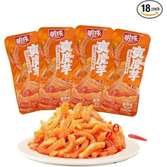 Lunaeturn Konjac Snacks Móyù Shu↻ng Sesame Tahini Flavour 20 g x 18 Bags Low Calorie Asian Hot Snacks Vegan Snack for Parties Office & Diet