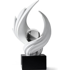 White Decorative Modern Swirl Statue Decoration for Living Room, Minimalist Statue Shelf Decor Accents, Abstract Art Sculpture Decor for Office, Coffee Table, Sideboard