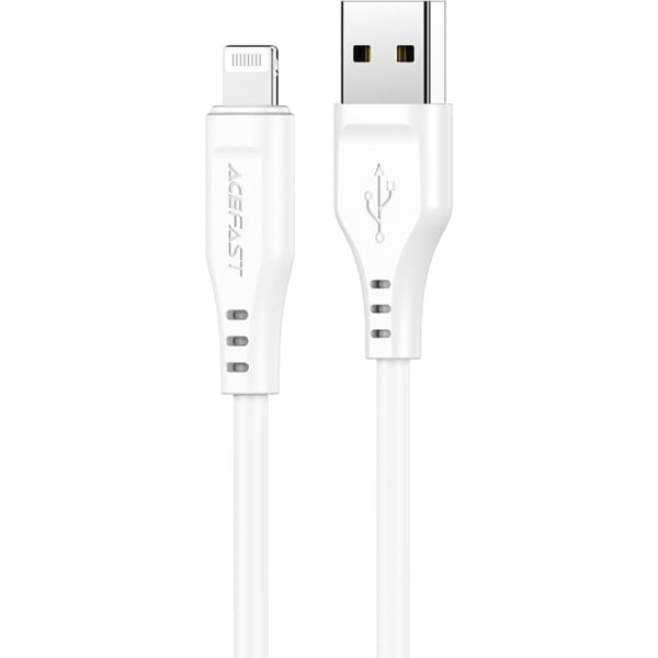 Acefast Kabelis iPhone MFI USB - Lightning 2.4A 1.2m balts