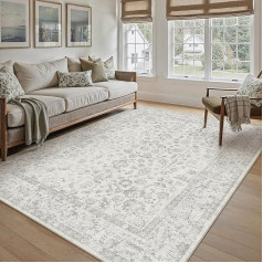 Vintage Grey Washable Rug Living Room 150 x 210 cm Short Pile Non-Slip Soft Tree Boho Retro Rugs for Kitchen Bedroom Dining Room Bedroom Living Room Office