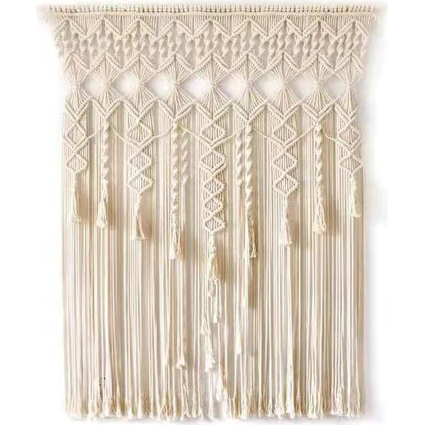 Macrame Wall Hanging Tapestry, Handmade Macrame Curtain Door, Macrame Door Curtain, Boho Door Curtain, for Window Curtain, Door Curtains, Wedding Background (Style 1.100 x 200 cm)