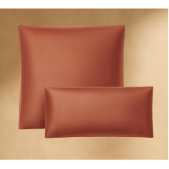 Satin Cushion Cover 40 x 60 cm, Orange (Set of 2), Made of 100% Organic Cotton, Soft and Breathable Cushion Cover with Zip, Pillowcase 40 x 60 cm, Cushion Cover for Children, Oeko-Tex