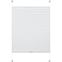 Deco Company Pleated Blind for Clamping, Opaque Folding Blind, Mounting Kit Included, Pleated Blind with Two Operating Rails, White, 110 x 130 cm (WxH)