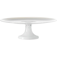 Leonardo Alabastro 031197 Cake Platter on Base 31 cm, white glass, white, 31 x 31 x 10 cm