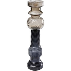 Kare Marvelous Duo Design Candle Holder, Brown/Grey, Handmade, Unique, Candle Holder for Taper Candles, Luminous Candles, Coloured Glass, Decorative Object for Living Room, 49 x 12 x 12 cm (H x W x D)