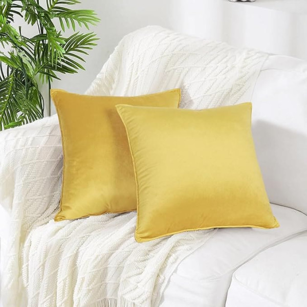 Zpxti Velvet Pillow Cover, Set of 2 40 x 40 cm. / 15.74 x 15.74 inch. Pure Colour Pillow Cover,Soft and Breathable Decorative Pillow Covers，Sofa Pillow Cover
