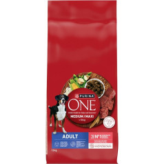 Purina one med/max pieaugušajiem liellopu gaļa ar rīsiem 12kg