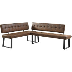 B&D home AKA Corner Bench with Backrest, Can be Mounted on Both Sides (Left/Right), Cold Foam Padding, Space-Saving, for Dining Room, Kitchen & Hallway, Approx. 216 x 160 cm