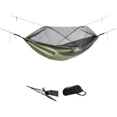 AMAZONAS Trekking Set, Ultra-Light Hammock Mosquito Traveller Thermal + Suspension, Heat Protection & Insect Protection, Compartment for a Sleeping Mat, Compact, Maximum Load 150 kg, Dimensions 2.75 m
