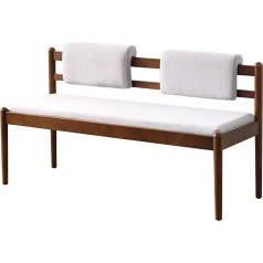 Wooden Bench with Backrest, Kitchen Bench, Dining Room Bench with Cushion, Double Sofa, Upholstered Bench, Rustic Bench, Wooden Bench for Entrance Area, Living Room, Dining Room (Brown, 105 cm