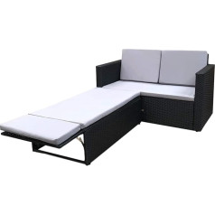 Evre Rattan Outdoor Furniture Set Patio Conservatory (Black with Premium Cover)