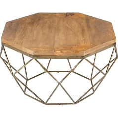 Riess Ambiente Elegant Coffee Table Diamond 70 cm Natural Brass Mango Wood Living Room Table