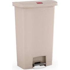 Rubbermaid Slim Jim 1883460 68 Litre Front Step Step-On Resin Wastebasket - Beige
