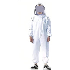 Imkeranzug, Imkeranzug aus Baumwolle for Männer und Frauen, schützender Bienenhausstichschutz mit belüfteter Kapuze aus Zaunschleier(Burgundy,220)
