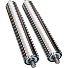 Ersatzrollen-Set aus Edelstahl für Förderbänder, 2 Stück, silber, verschiedene Größen (Durchmesser 50 mm, Länge 200 mm) – & zuverlässiges Fördererzubehör