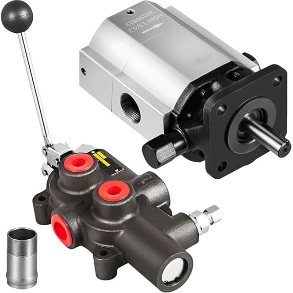 Hydraulische Zahnradpumpe for Holzspalter, 16 GPM, 2-stufig, 4000 PSI, 3600 U/min, mit Ventil zur Montage an kleinen Motoren
