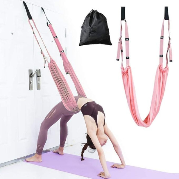 KimDaro Multi-purpose Waist Exercise Band - Waist Back Bend Assist Trainer Flexibility & Yoga Stretching Leg Stretcher Strap w/Door Anchor for Dance Gymnastics Training Fitness