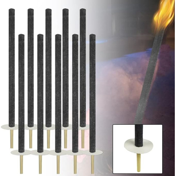 Aufun Pack of 20 Torches, 100 Minutes Burn Time, Wax Torches for Outdoors, Extra Long Handle, Torch for Garden, Outdoor, Hiking