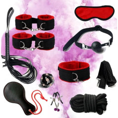 10-Teiliges Tragbares Nylon-Trainingsset Zur Steigerung Der Ausdauer, Multifunktionales Fitnessset FüR Das Stretching-Training Zu Hause – D4 (Rot)