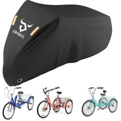 Adult Tricycle Cover 190L x 76W x 111H cm Outdoor Storage 3 Wheels Heavy Duty 420D Waterproof Electric Trike Cover for 3 Wheels Up to 73cm
